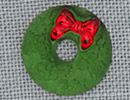 MH12055 - Matte Green Wreath &amp; Red Bow