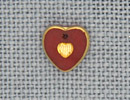 MH12093 - Small Engraved Heart Red/Gold