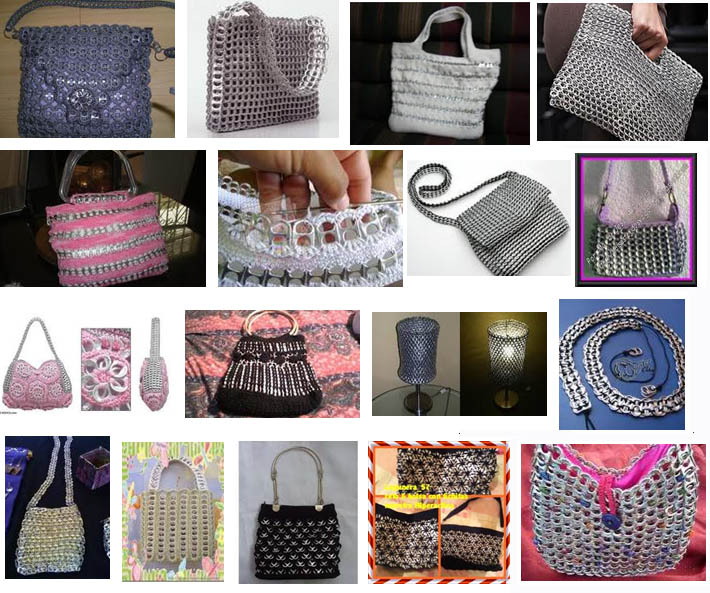 Bolsos y artculos hechos con anillas de lata