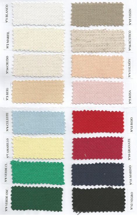 Telas aida 14. Telas para punto de cruz. Colores telas aida 14 
