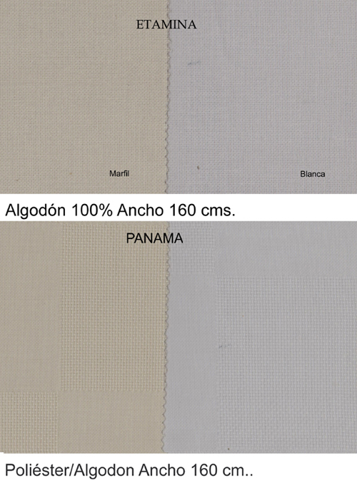 Telas Etamina y Panam para punto de cruz