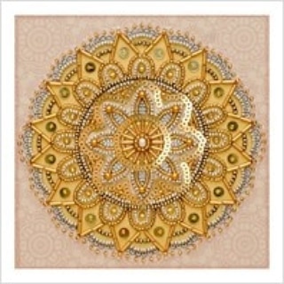 Mandala Dorado Bordado en Abalorios